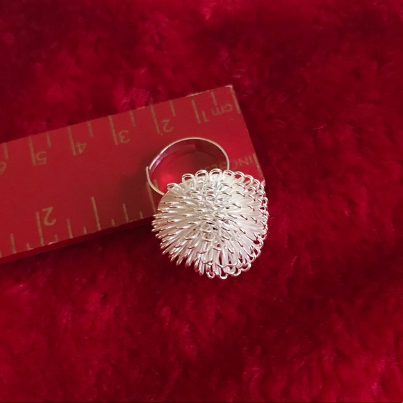 Handmade Silver Adjustable Flower Ring - Picture 5 of 11